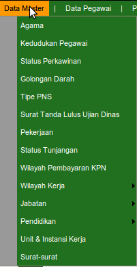 Sistem Informasi Kepegawaian Menu Master Sistem Informasi Kepegawaian Menu Master