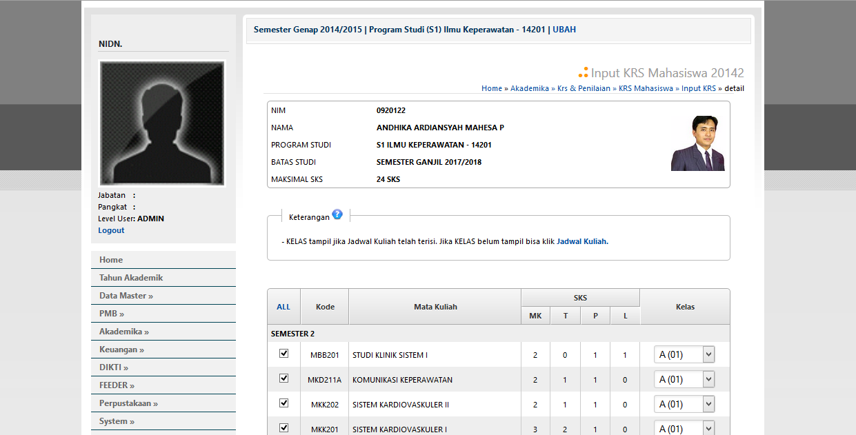 Input Belanja KRS Mahasiswa Sistem Informasi Akademik Kampus Support Feeder PDDIKTI Sistem Informasi Akademik Kampus / Universitas Berbasis Website