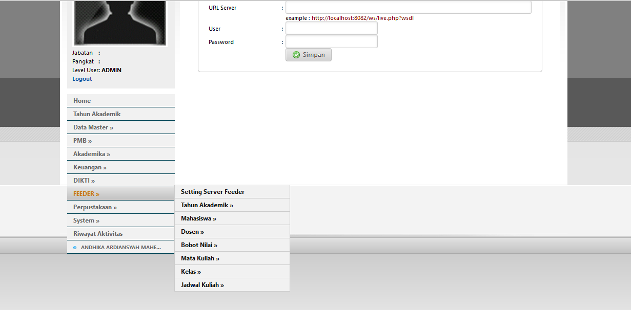 Menu Sinkron Feeder PDDIKTI Sistem Informasi Akademik Kampus Support Feeder PDDIKTI Sistem Informasi Akademik Kampus / Universitas Berbasis Website